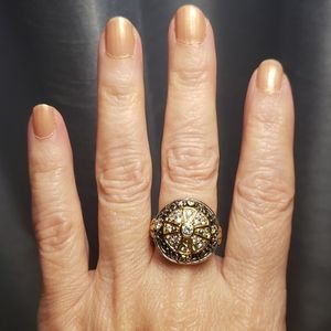 Gold and silver with Swarovski crystal ring